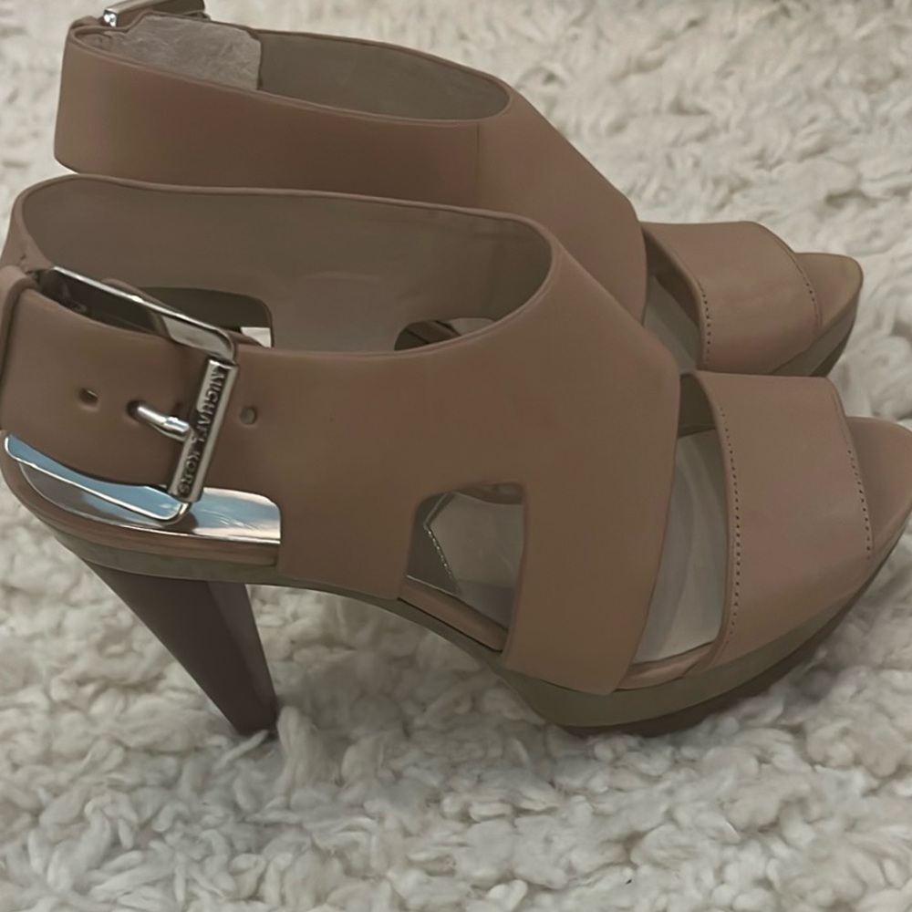Michael Kors Carla Platform Women's Beige Platform Sandals - Picture 2 of 10